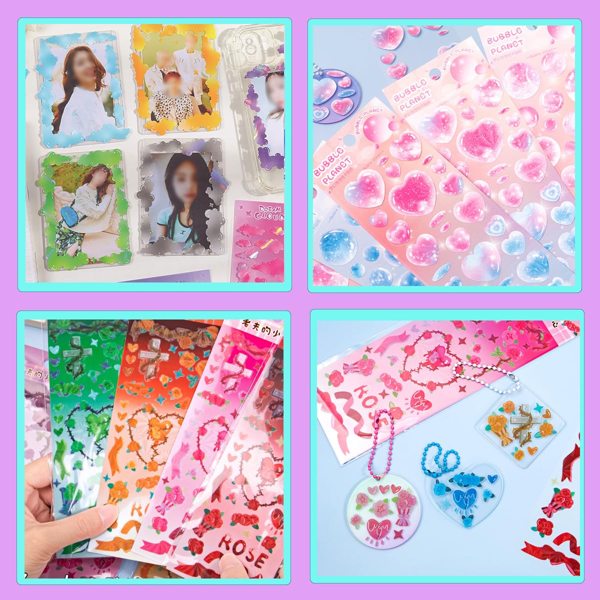 Amazon.com: Lora Rossie 6 Kpop Photocard Holder Keychain